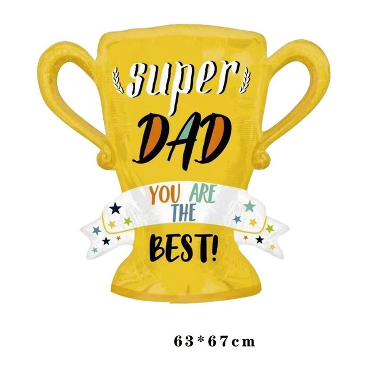 LQZZY Globus-Ballon Super Dad Vatertags-Trophäe in Gelb - Bild 1