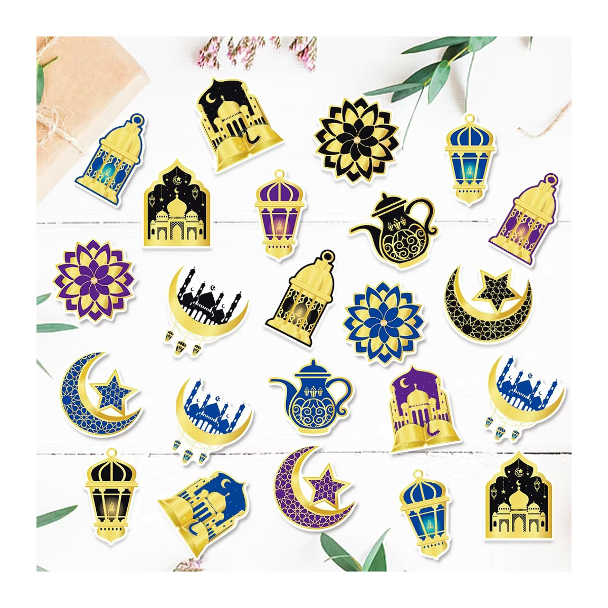 LQZZY Konfetti in Mond- und Sternform aus Papier, Gold, Ramadan und Eid Mubarak Dekoration - Bild 2