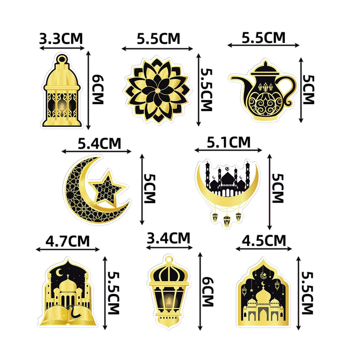LQZZY Konfetti in Mond- und Sternform aus Papier, Gold, Ramadan und Eid Mubarak Dekoration - Bild 4