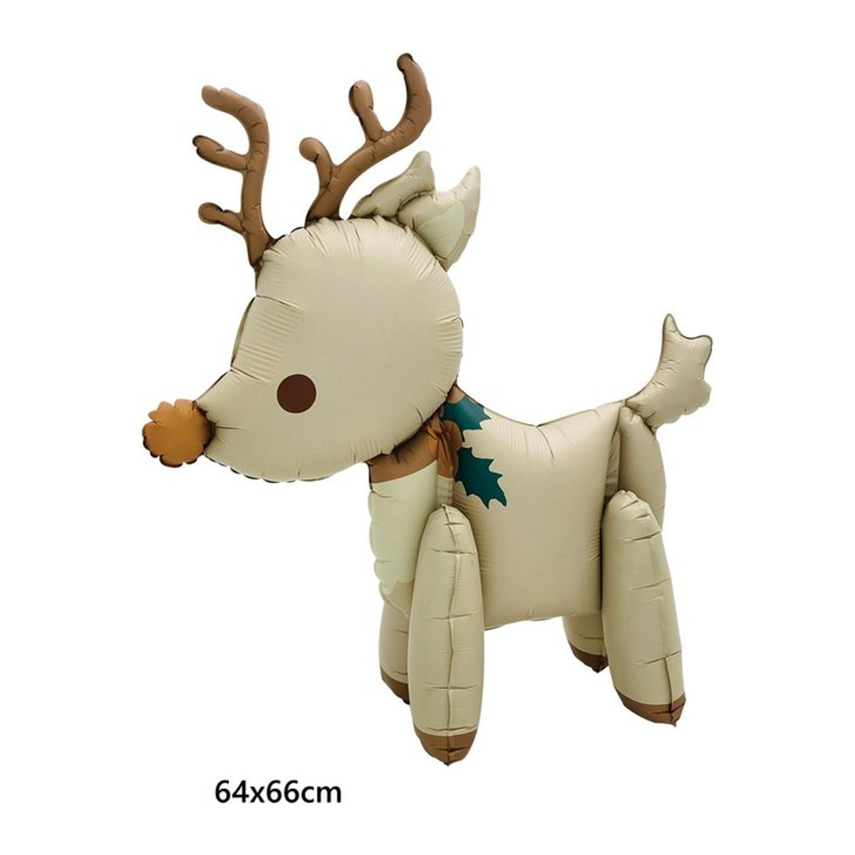 LQZZY Weihnachtsdeko Set mit stehendem Elch und Schlitten aus Aluminiumfolie in Beige - Bild 1