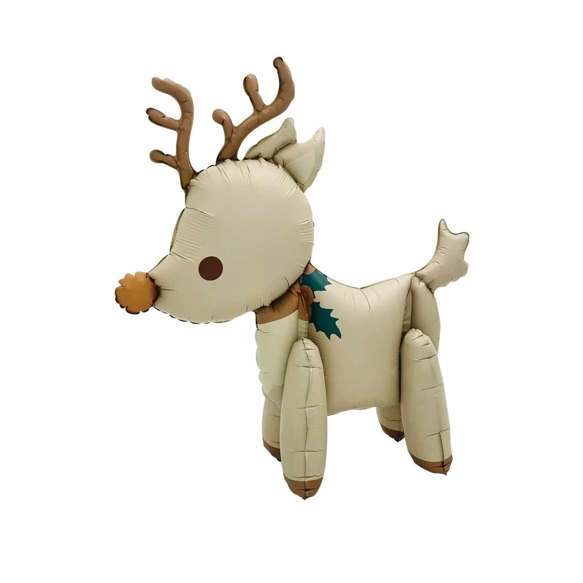 LQZZY Weihnachtsdeko Set mit stehendem Elch und Schlitten aus Aluminiumfolie in Beige - Bild 2