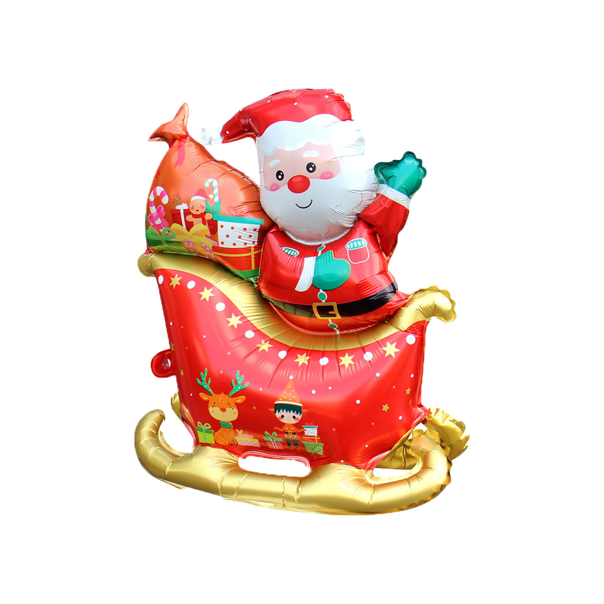 LQZZY Weihnachtsschlitten Folienballon in Rot für deine Weihnachtsdekoration - Bild 2