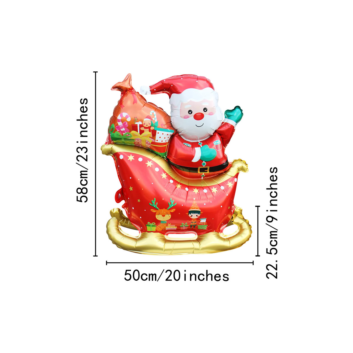 LQZZY Weihnachtsschlitten Folienballon in Rot für deine Weihnachtsdekoration - Bild 4