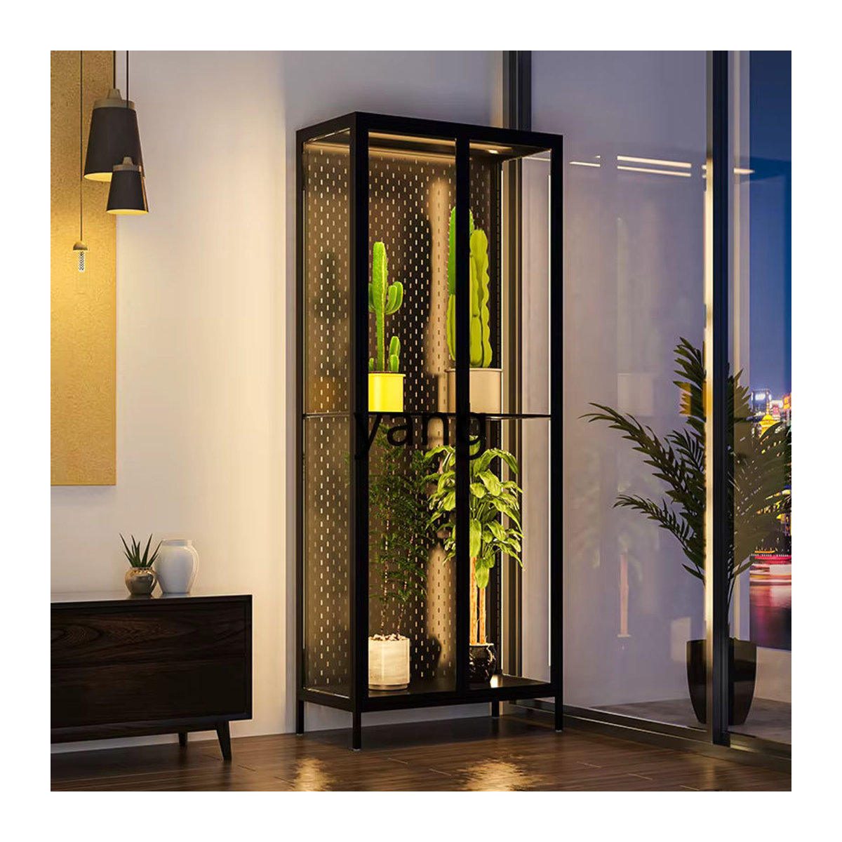 LTT Tropische Pflanzenvitrine Modernes Innengewächshaus für Aquakultur in Schwarz - Bild 2