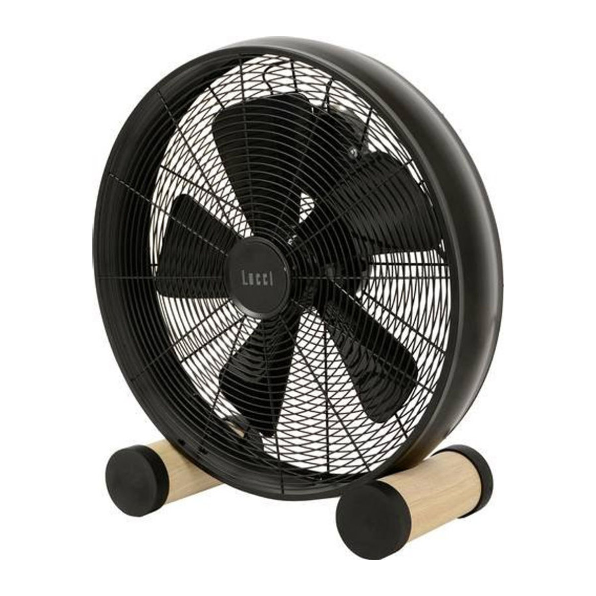 Lucci AIR Breeze Bodenventilator 60W in Schwarz mit Holzbeinen, H x B x T: 48 x 46 x 19 cm - Bild 1