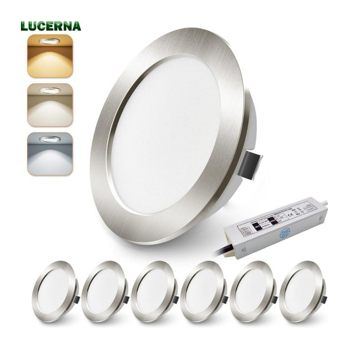 LUCERNA LED-Einbaustrahler aus Aluminium in Silber für Spiegelschrank, Wohnwagen und Kleiderschrank - Bild 1