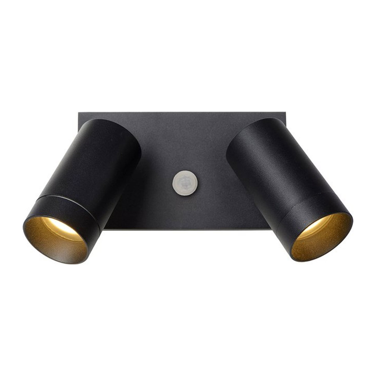 Lucide Taylor Wandleuchte 2-flammig mit Bewegungsmelder, Schwarz, Aluminium, IP54, GU10 - Bild 1