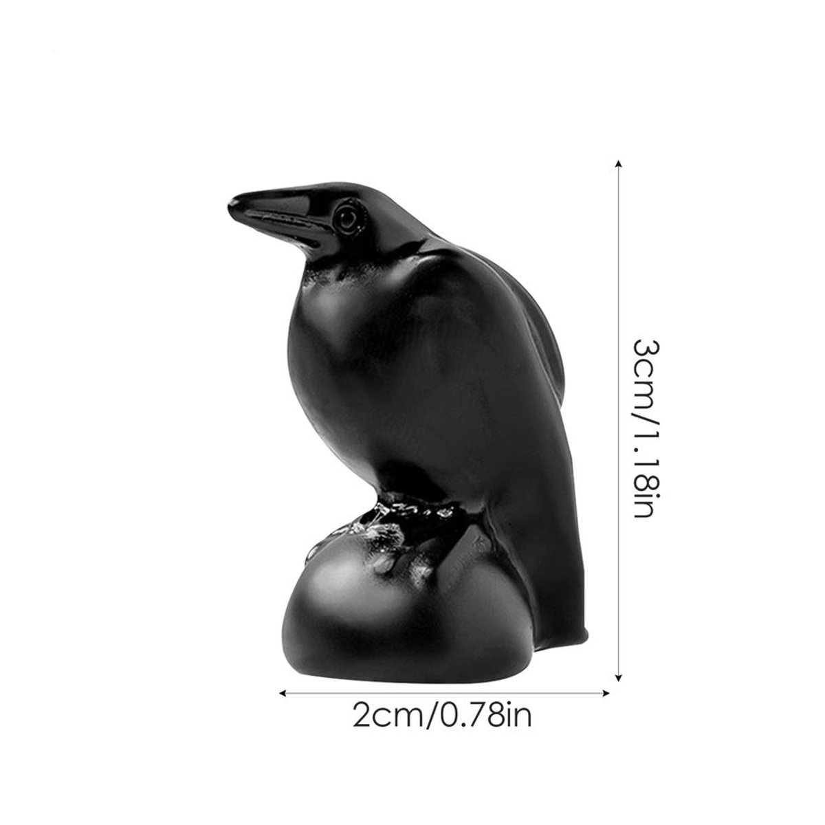LuckyBird Krähenfigur aus schwarzem Naturstein als handgefertigte Vogelskulptur zur Dekoration - Bild 6