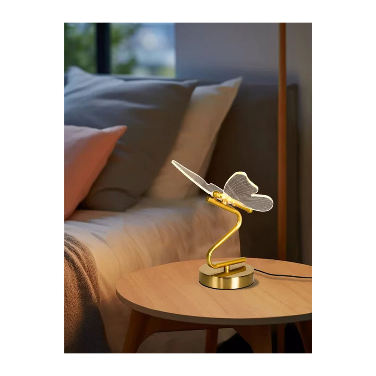 Ludengchaoshi LED Schmetterlings Tischlampe im modernen skandinavischen Design aus Metall mit 3 Farben - Bild 7