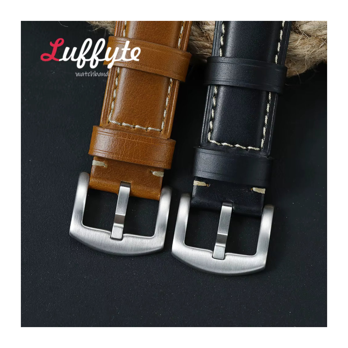 Luffyte Ölwachs-Armband aus echtem Rindsleder für Apple Watch Series 1–10, SE, Ultra 2, Farbe: Braun, Klassisch, Passend für 38–49 mm - Bild 3