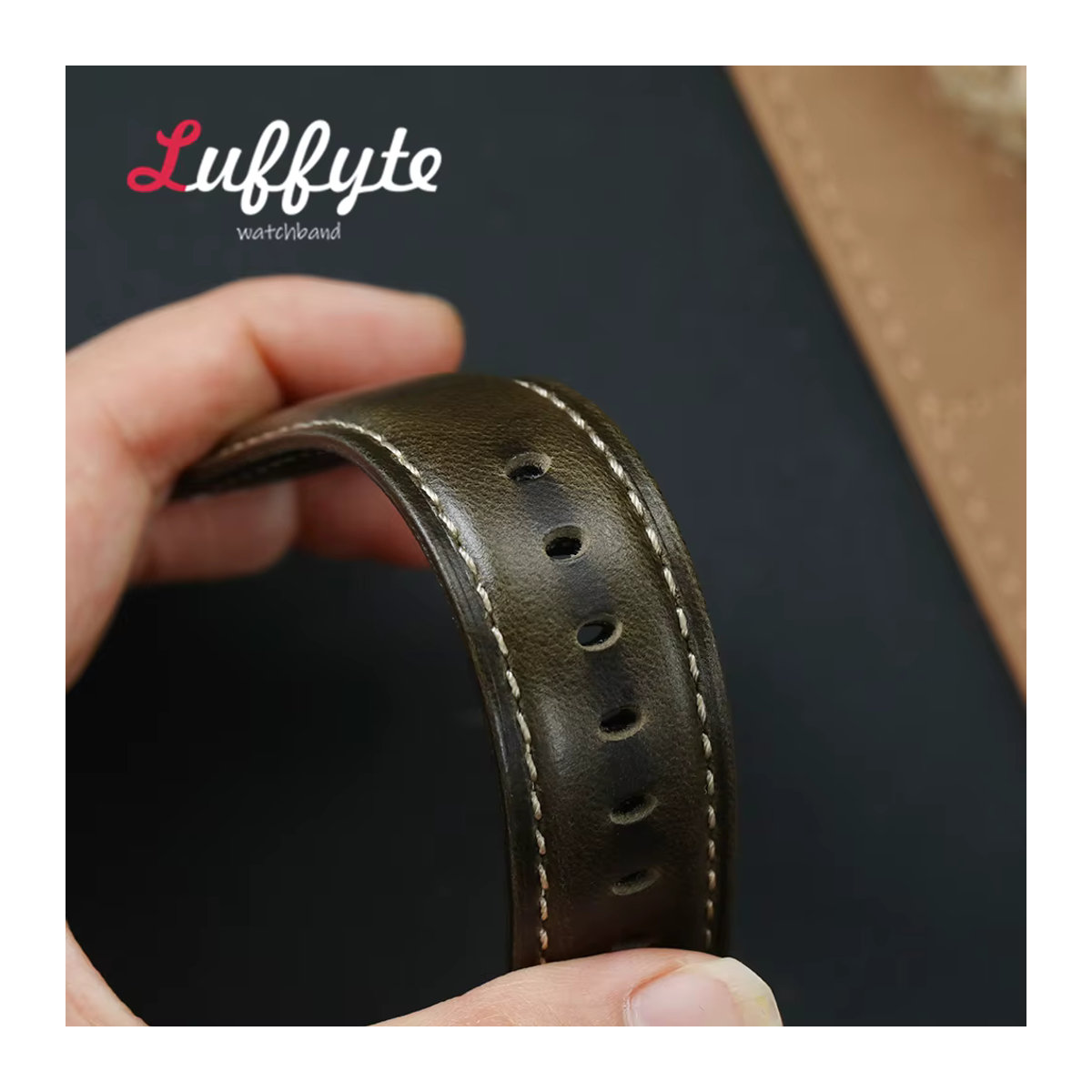 Luffyte Ölwachs-Armband aus echtem Rindsleder für Apple Watch Series 1–10, SE, Ultra 2, Farbe: Braun, Klassisch, Passend für 38–49 mm - Bild 4