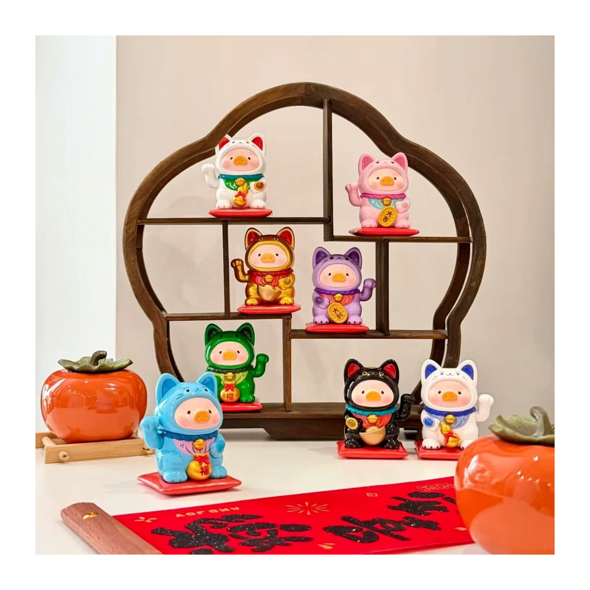 Lulu The Piggy Lucky Cat Series Blind Box Mehrfarbige Sammelfiguren aus Kunstharz als Desktop-Ornament - Bild 3