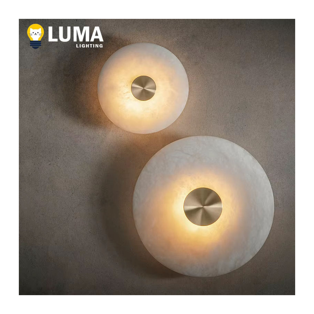 Luma LED-Wandleuchte aus natürlichem Alabasterstein und Marmor in Beige mit minimalistischem Design - Bild 5