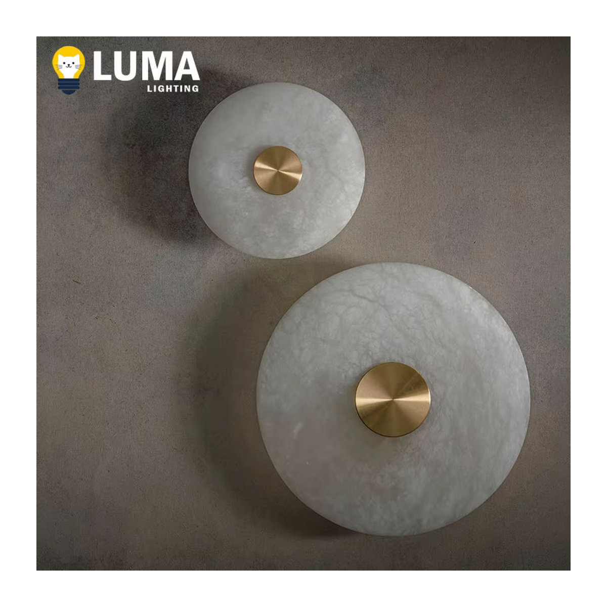 Luma LED-Wandleuchte aus natürlichem Alabasterstein und Marmor in Beige mit minimalistischem Design - Bild 6