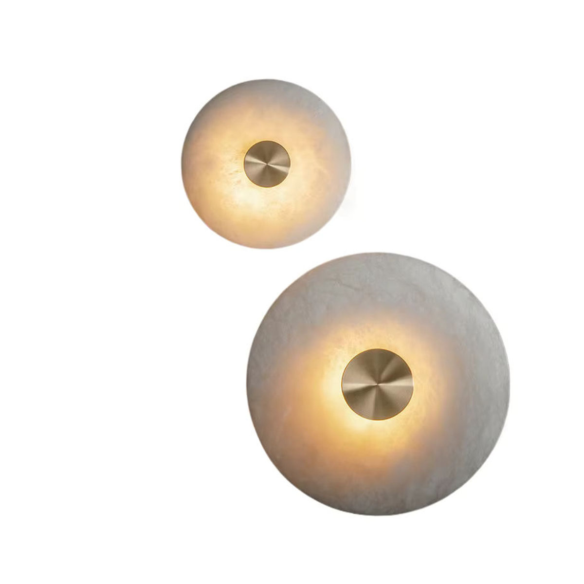 Luma LED-Wandleuchte aus natürlichem Alabasterstein und Marmor in Beige mit minimalistischem Design - Bild 7