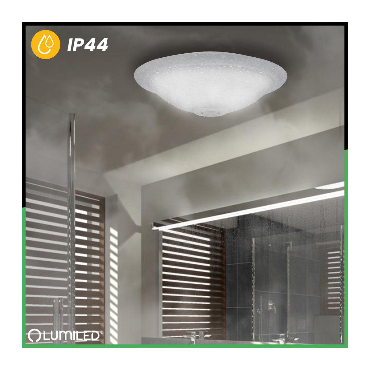 Lumiled LED-Deckenleuchte Regis Weiß Rund mit Bewegungssensor und Dämmerungssensor, 2x E27, IP44, Durchmesser: 30 cm - Bild 4