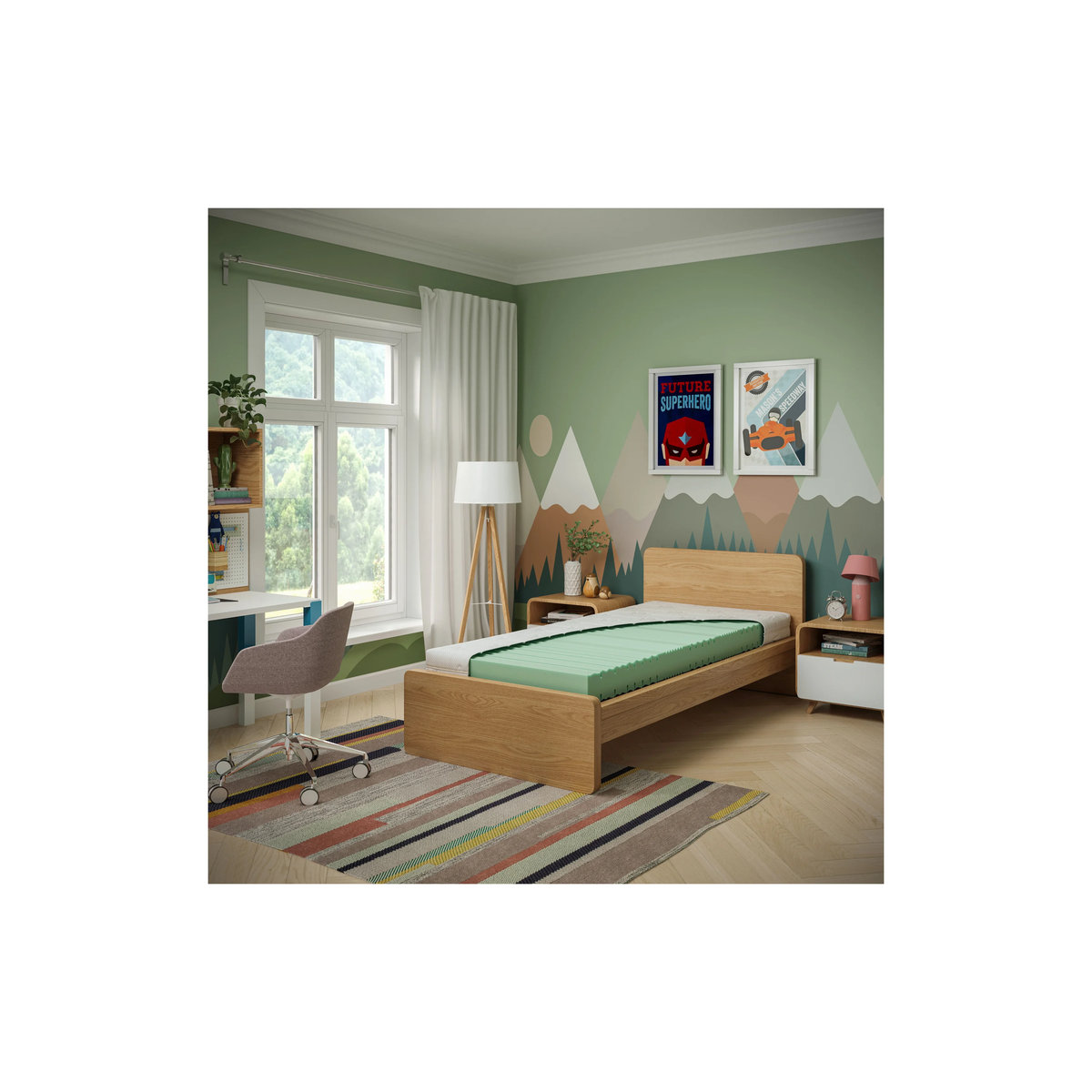 Lunio Kids H2 Schlafsystem in Grün, B: 90 cm, L: 200 cm - Bild 2