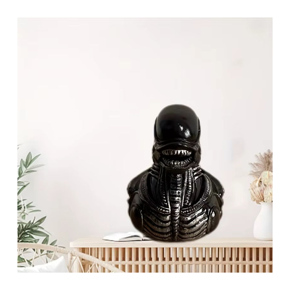 Lustige Alien-Ente als Dekoration aus Kunstharz in Schwarz für dein Auto-Armaturenbrett oder deinen Schreibtisch - Bild 3