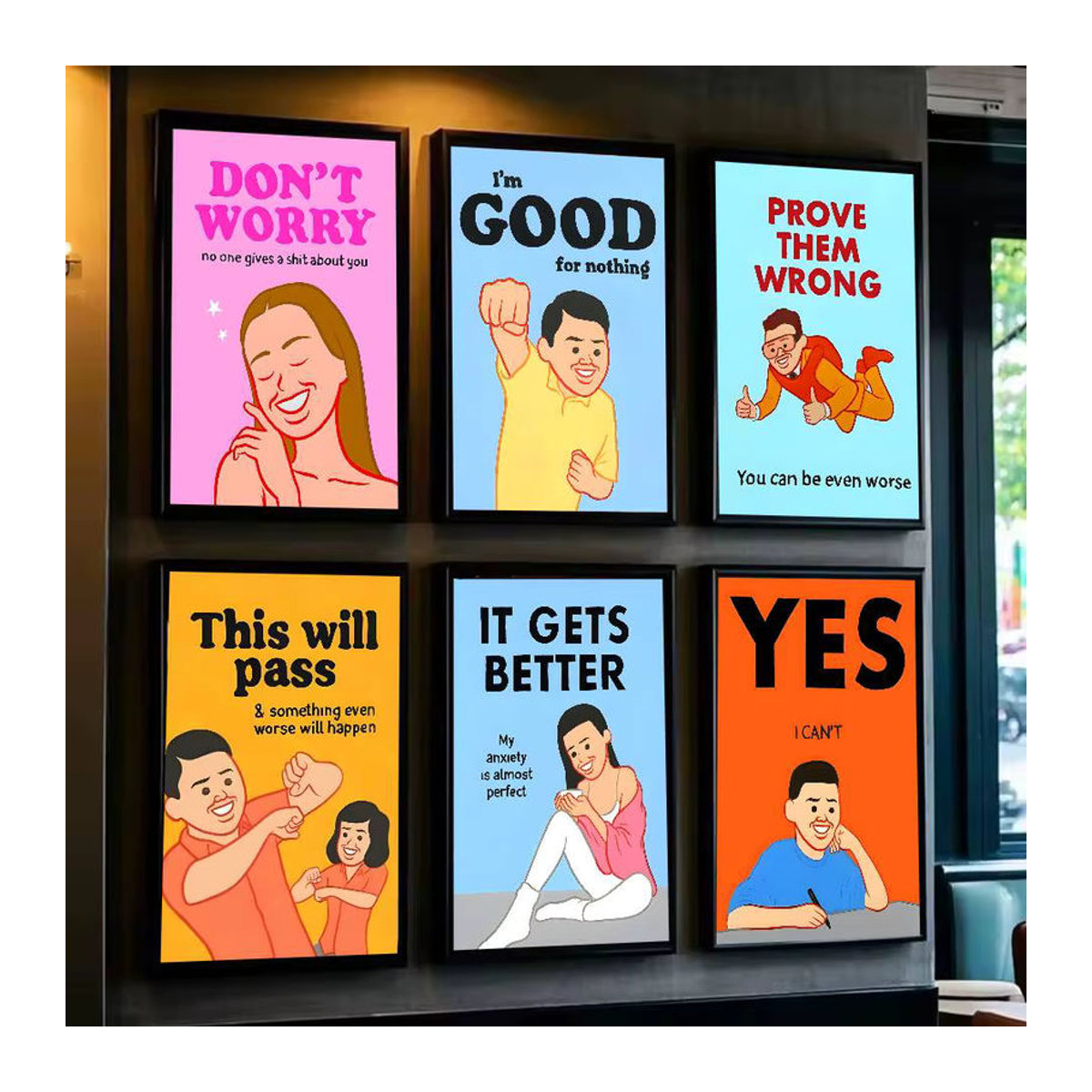 Lustige Posterkunst Typografie von J-Joan C-Cornella, mehrfarbiger Kunstdruck für dein Wohnzimmer oder Schlafzimmer, rahmenlos, Hochformat - Bild 2