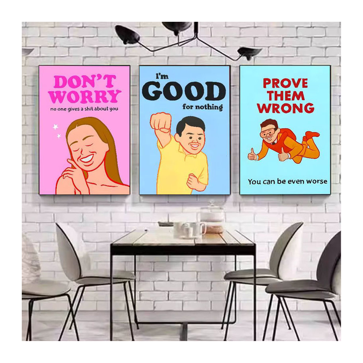 Lustige Posterkunst Typografie von J-Joan C-Cornella, mehrfarbiger Kunstdruck für dein Wohnzimmer oder Schlafzimmer, rahmenlos, Hochformat - Bild 6