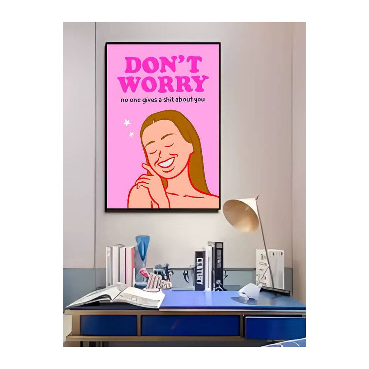 Lustige Posterkunst Typografie von J-Joan C-Cornella, mehrfarbiger Kunstdruck für dein Wohnzimmer oder Schlafzimmer, rahmenlos, Hochformat - Bild 7