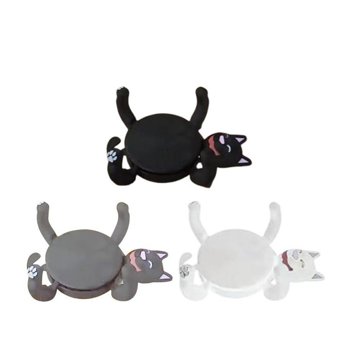 Lustiger 3D-Druck Katze Untersetzer aus Kunststoff in Grau und Mehrfarbig zur Dekoration und Stresslinderung - Bild 1