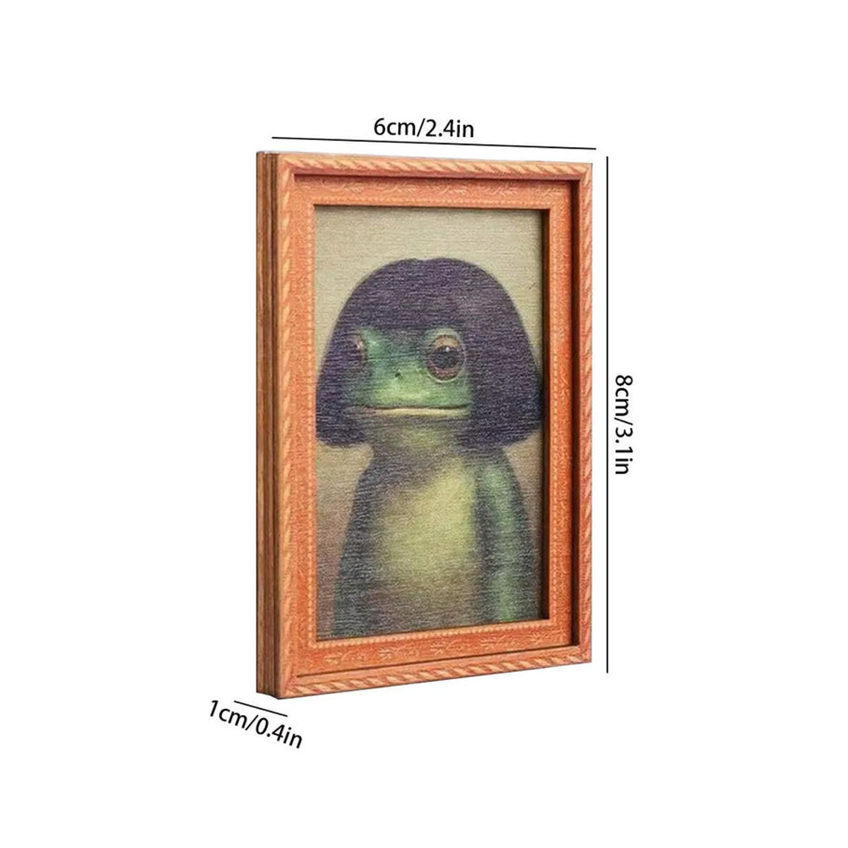 Lustiger Frosch Kühlschrankmagnet aus Holz in Rechteckform, Mehrfarbig - Bild 5