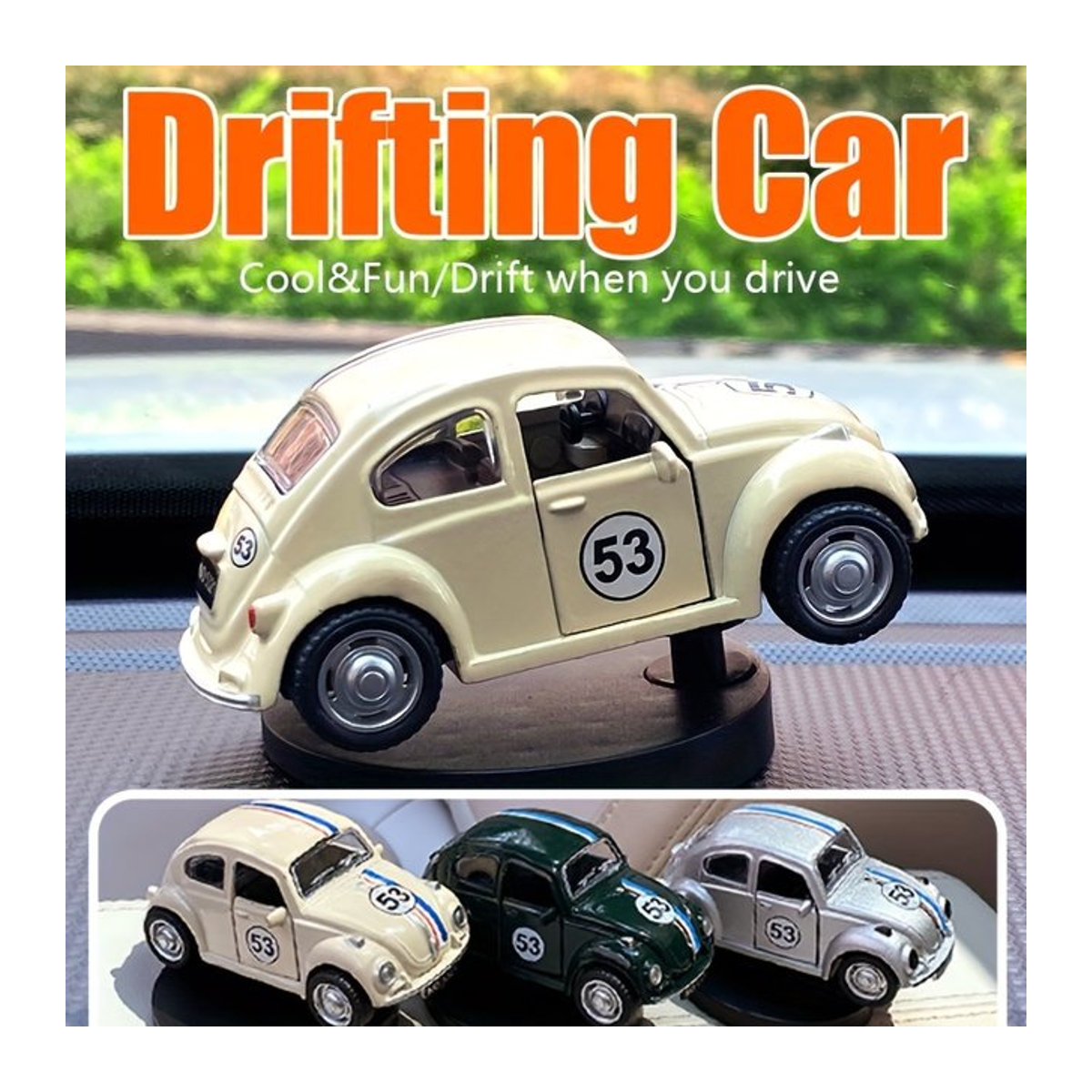 Lustiges Auto-Ornament für das Armaturenbrett mit schwingendem Schwanz im Vintage-Stil, mehrfarbig - Bild 1