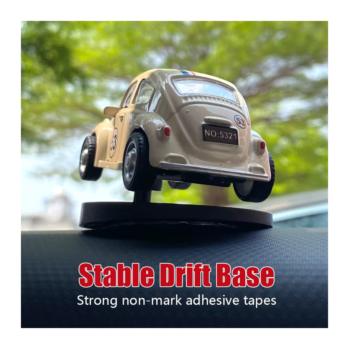 Lustiges Auto-Ornament für das Armaturenbrett mit schwingendem Schwanz im Vintage-Stil, mehrfarbig - Bild 3