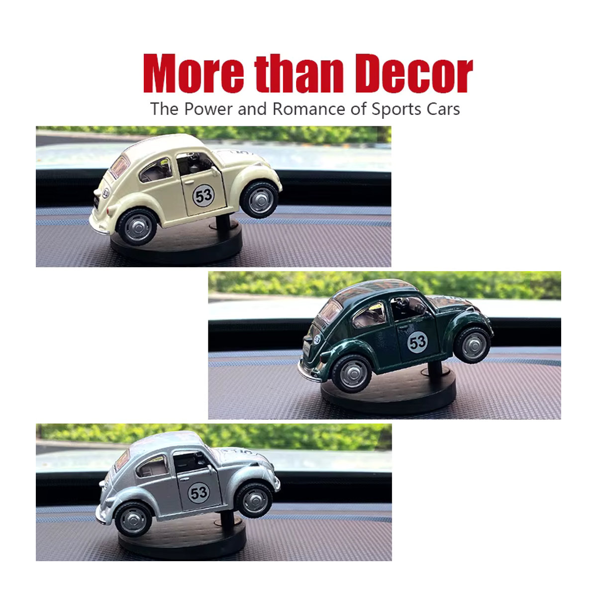 Lustiges Auto-Ornament für das Armaturenbrett mit schwingendem Schwanz im Vintage-Stil, mehrfarbig - Bild 5