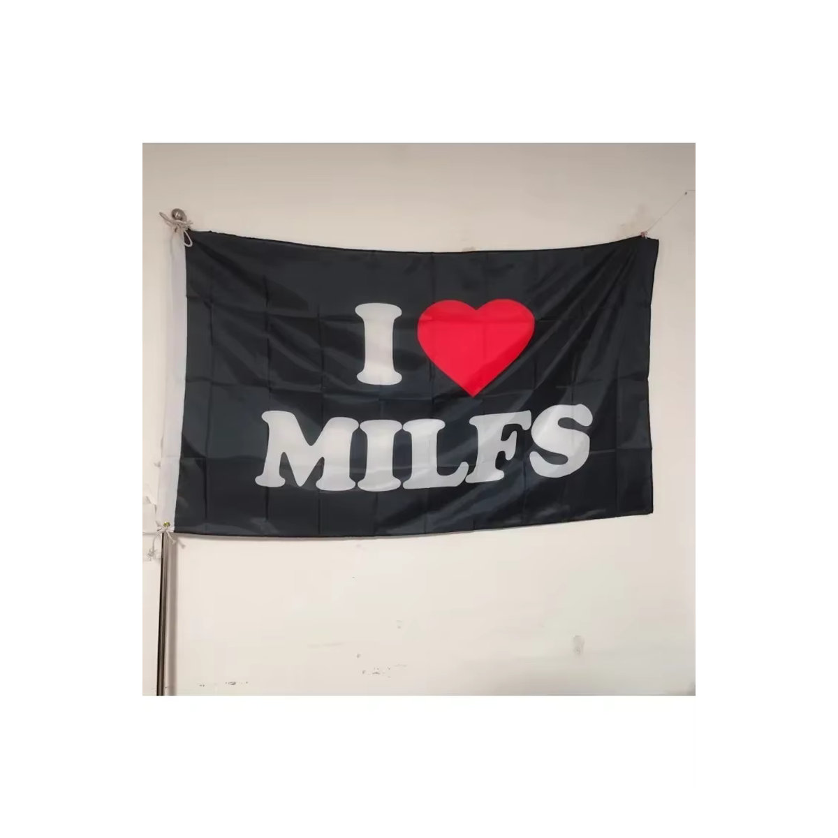 Lustiges I LOVE MILFS Banner aus Textil in Schwarz, B: 90 cm, B: 150 cm, Rechteckige Wanddekoration für Innen und Außen - Bild 2