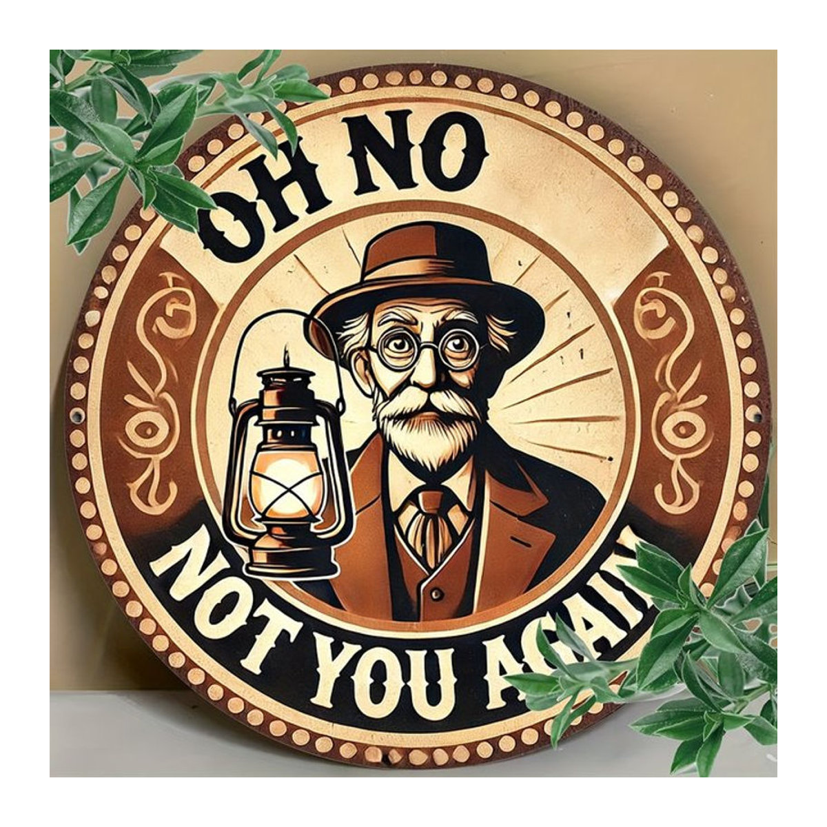 Lustiges Metall-Blechschild Potdemiel Oh No Not You Again in Vintage-Optik, mehrfarbig, B/H: 20,3 x 20,3 cm - Bild 1