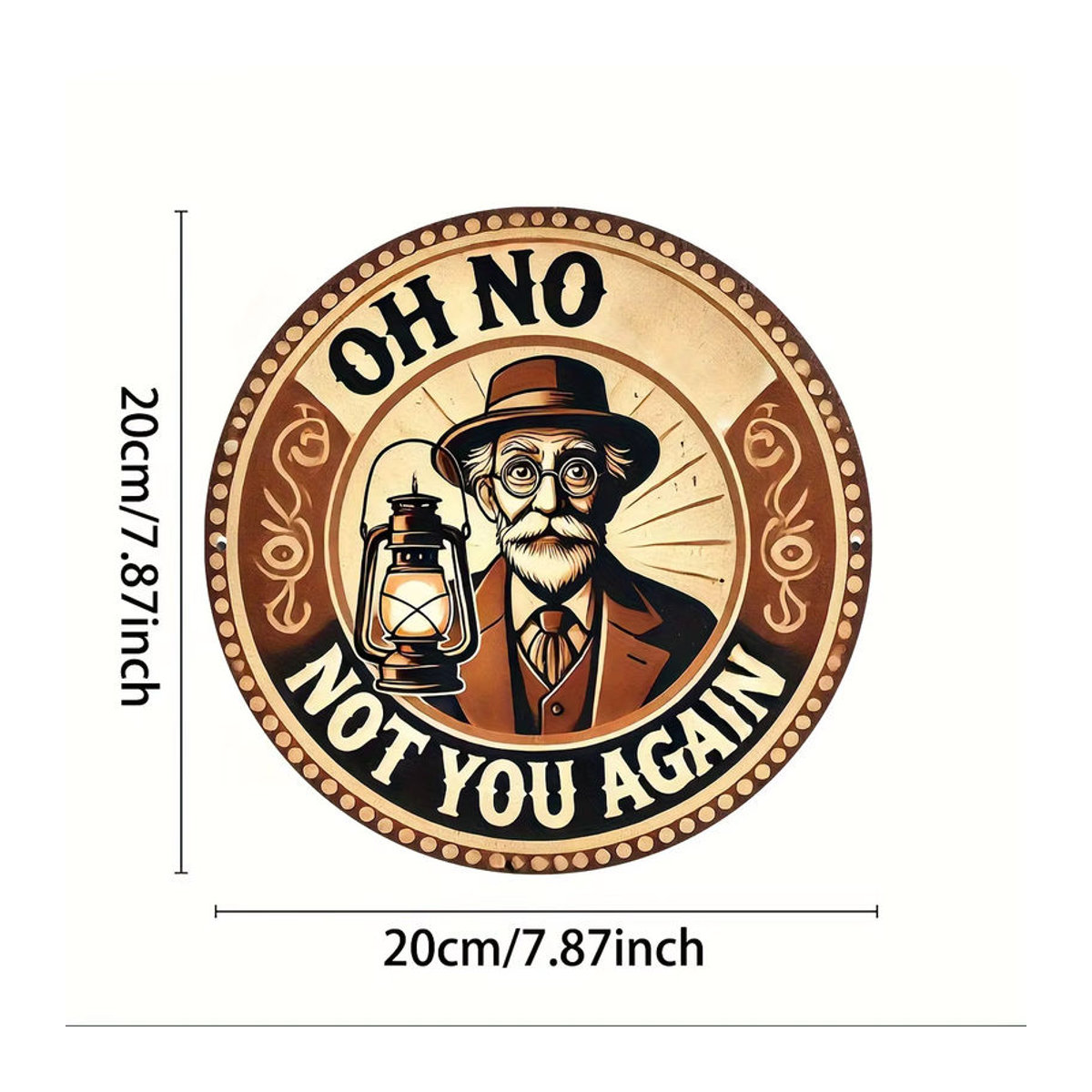 Lustiges Metall-Blechschild Potdemiel Oh No Not You Again in Vintage-Optik, mehrfarbig, B/H: 20,3 x 20,3 cm - Bild 2