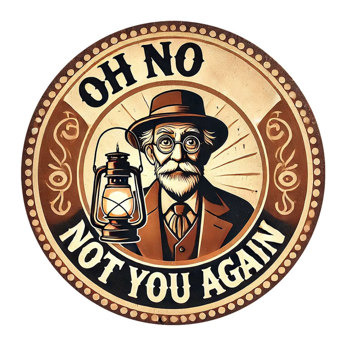 Lustiges Metall-Blechschild Potdemiel Oh No Not You Again in Vintage-Optik, mehrfarbig, B/H: 20,3 x 20,3 cm - Bild 3