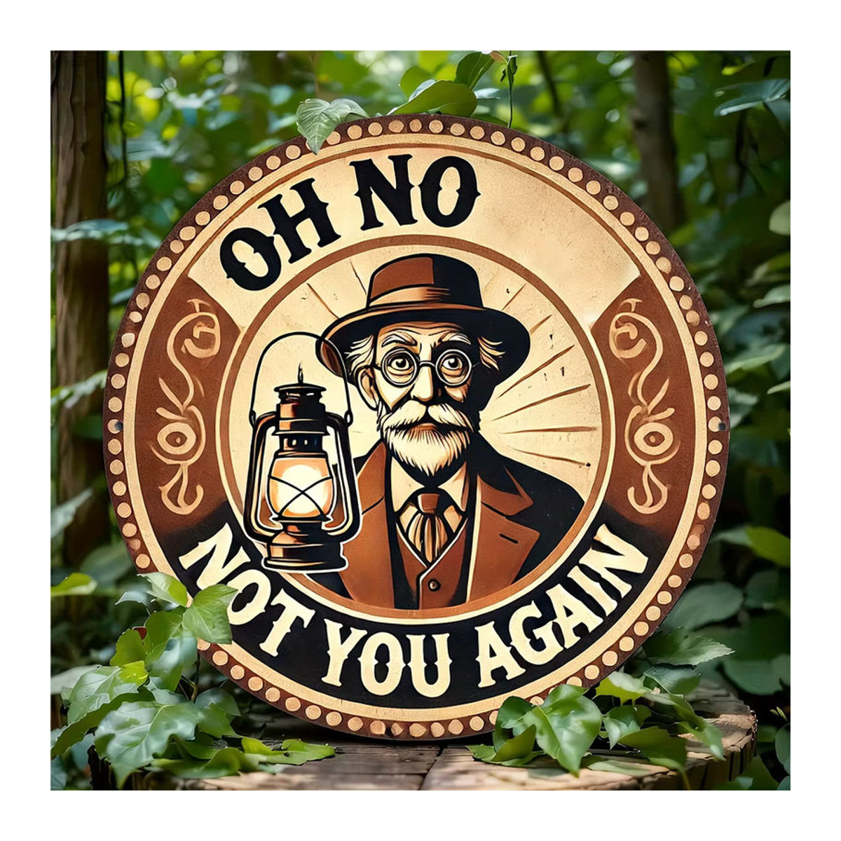 Lustiges Metall-Blechschild Potdemiel Oh No Not You Again in Vintage-Optik, mehrfarbig, B/H: 20,3 x 20,3 cm - Bild 5