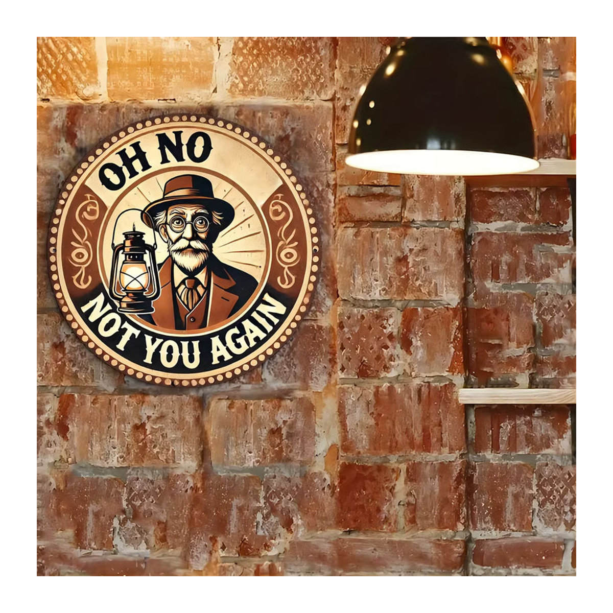 Lustiges Metall-Blechschild Potdemiel Oh No Not You Again in Vintage-Optik, mehrfarbig, B/H: 20,3 x 20,3 cm - Bild 6