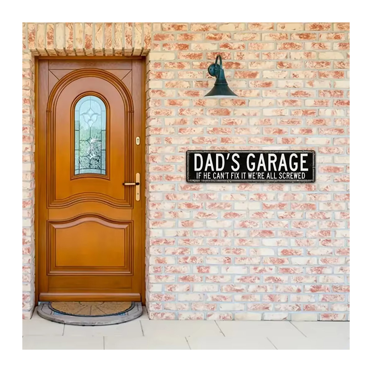 Lustiges Metallschild für die Garage und Werkstatt If He Can't Fix It We're All Screwed in Schwarz im Vintage-Design, B: 40 cm, H: 40 cm - Bild 6