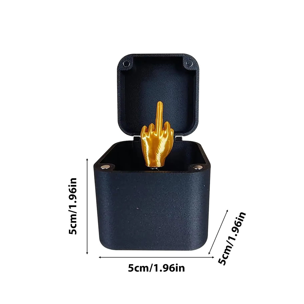 Lustiges Weihnachtsgeschenk Mittelfinger in Box als kreativer Streich für Büro und Heimdekoration in Gold - Bild 3
