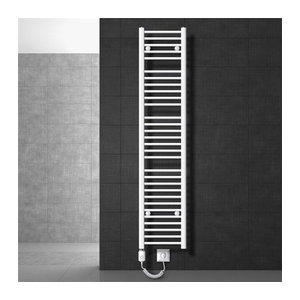 Luxebath ecd Germany Elektrischer Badheizkörper mit Heizstab 1200W Weiß gerade mit Seitenanschluss H x B x T: 1800 x 300 x X cm