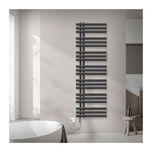 Luxebath Ecd Germany Iron Em Design Badheizkörper Elektrisch mit Heizstab 1200W, Anthrazit, B: 50 cm, H: 160 cm