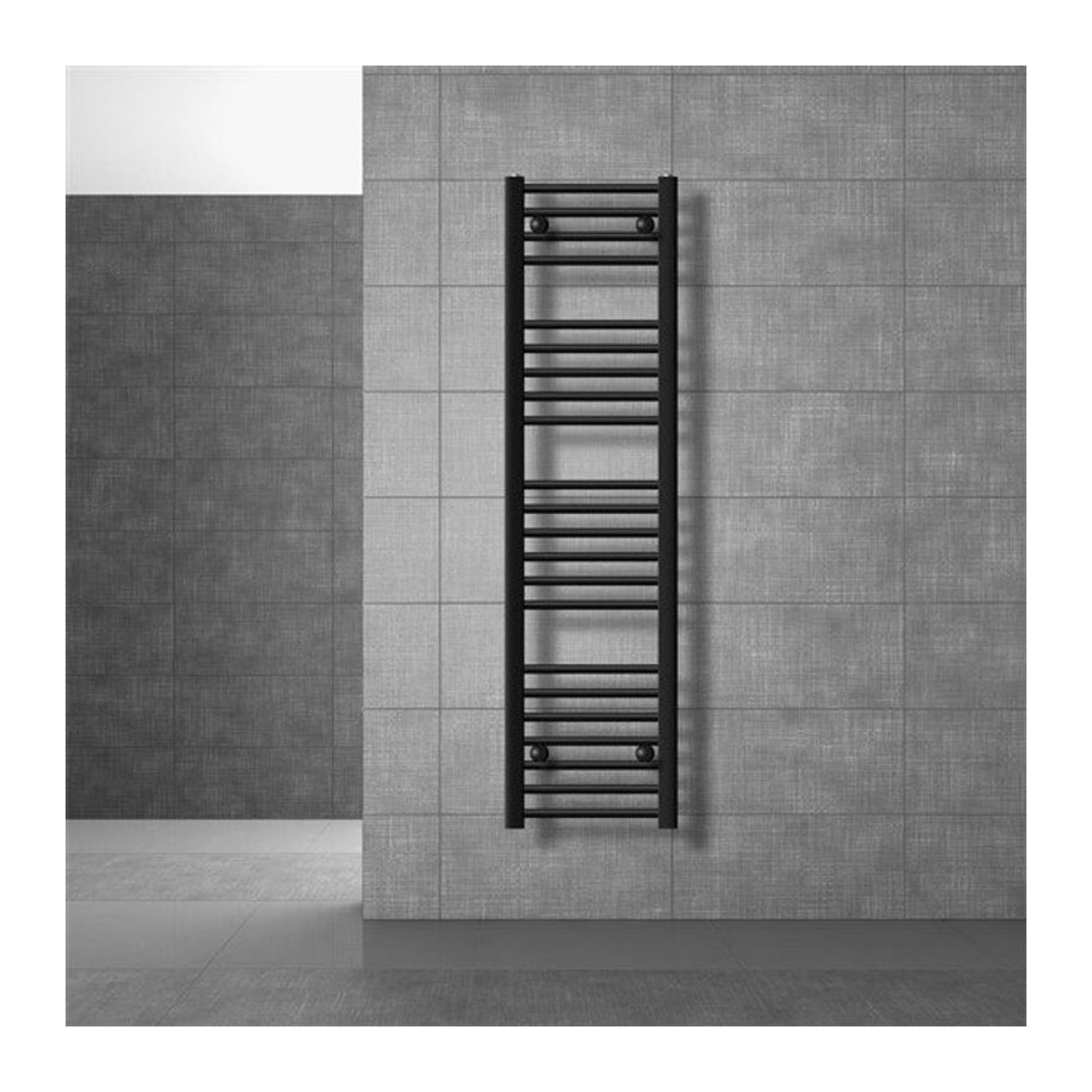 LuxeBath Elektrischer Design-Handtuchheizkörper Sahara Schwarz Matt mit 1200W Heizleistung und Seitenanschluss, H x B: 140 x 30 cm - Bild 1