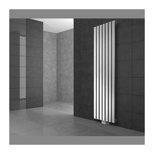 LuxeBath Stella Design Paneelheizkörper mit Mittelanschluss und Universale Anschlussgarnitur Weiß H: 1800 mm, B: 480 mm