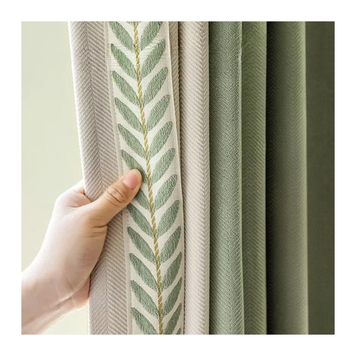 Luxuriöse Chenille-Vorhänge im japanischen Minimalismus mit hochwertiger Stickerei für Wohnzimmer, Esszimmer oder Schlafzimmer - Bild 1