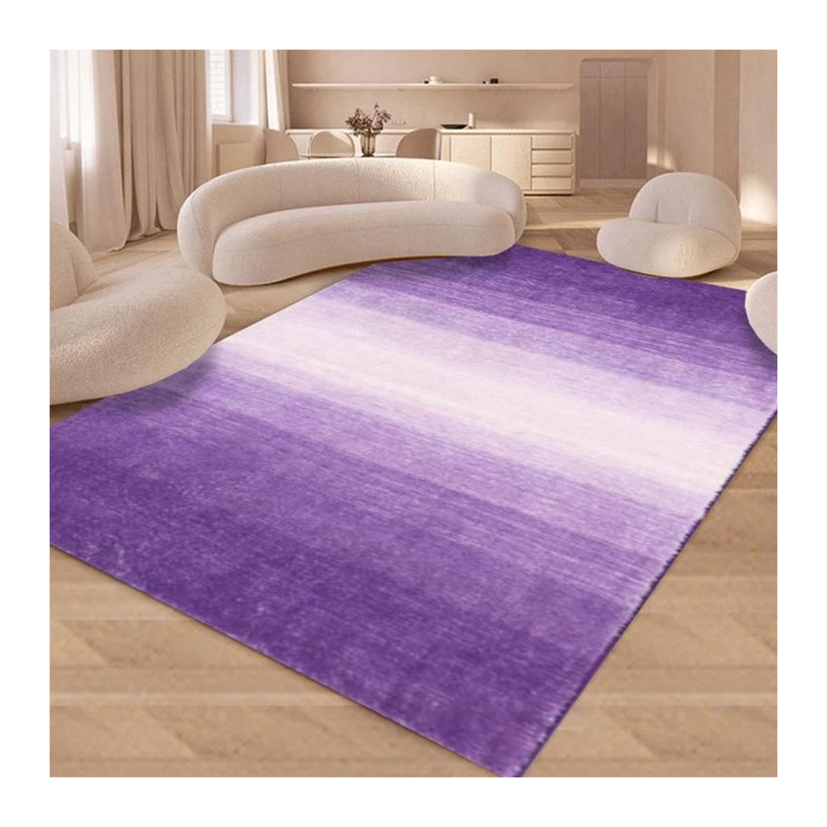 Luxuriöser Teppich mit Farbverlauf in Lila für Wohnzimmer und Schlafzimmer, B/B: 120 x 160 cm - Bild 1