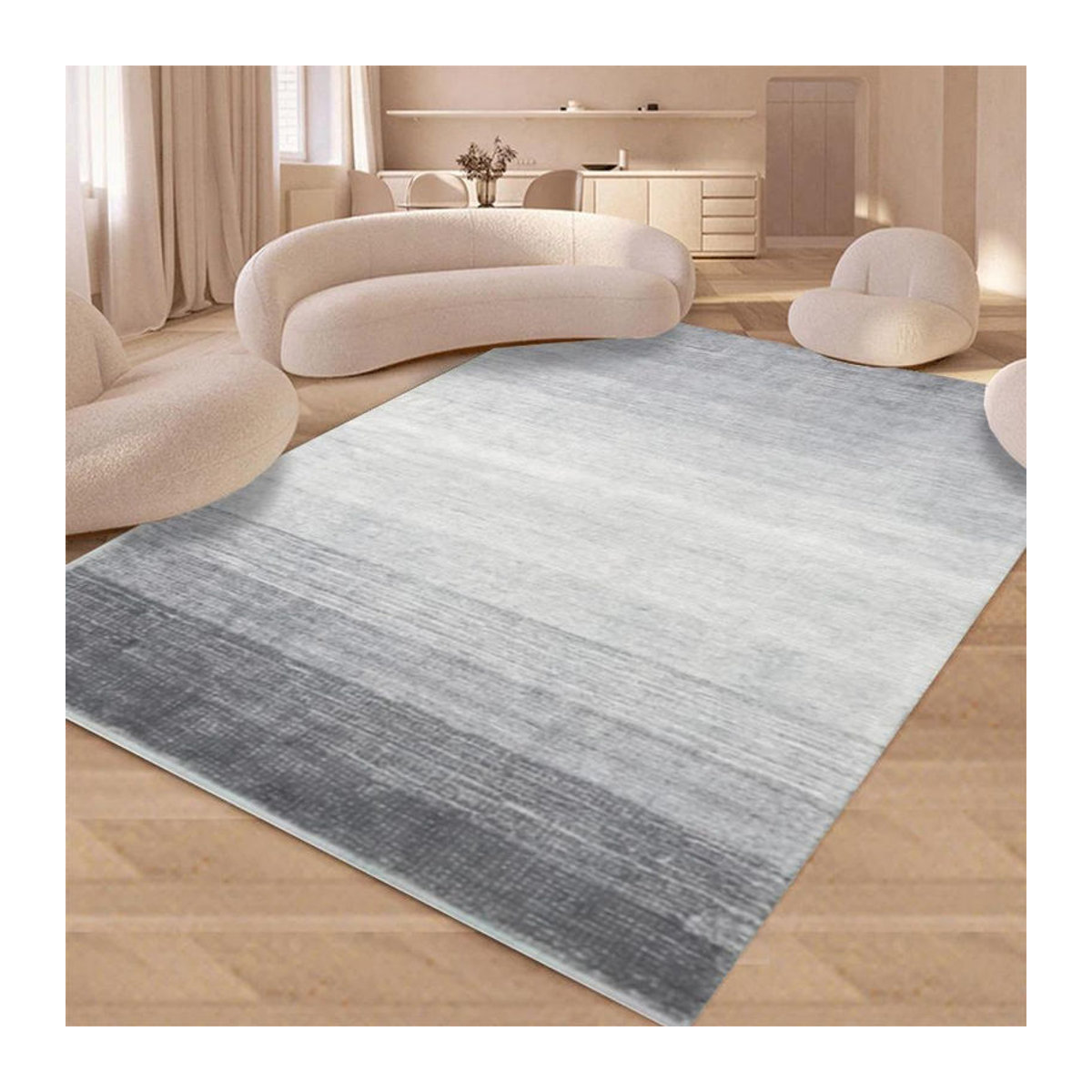 Luxuriöser Teppich mit Farbverlauf in Lila für Wohnzimmer und Schlafzimmer, B/B: 120 x 160 cm - Bild 3