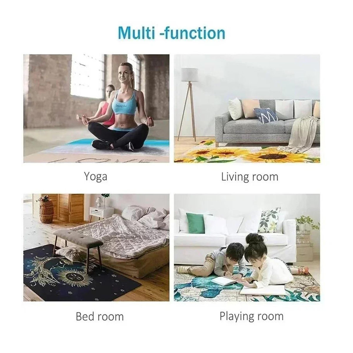Luxuriöser Teppich mit Farbverlauf in Lila für Wohnzimmer und Schlafzimmer, B/B: 120 x 160 cm - Bild 5