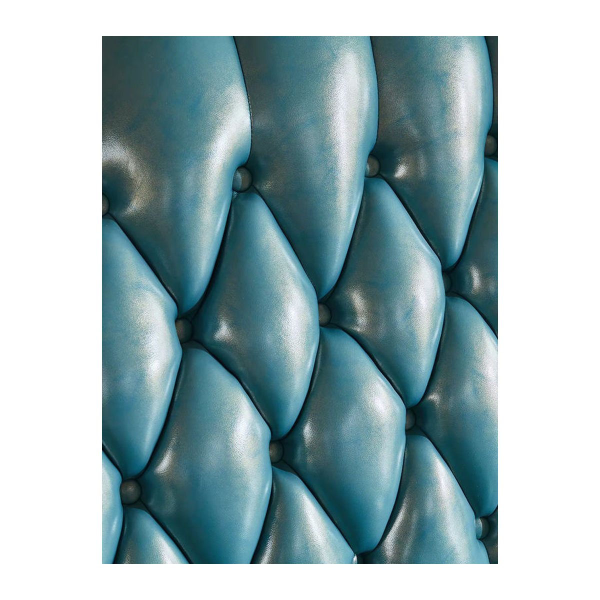 Luxuriöses Ledersofa Consort im französischen Stil aus Massivholz Eiche in Blau und Eiche Natur - Bild 2