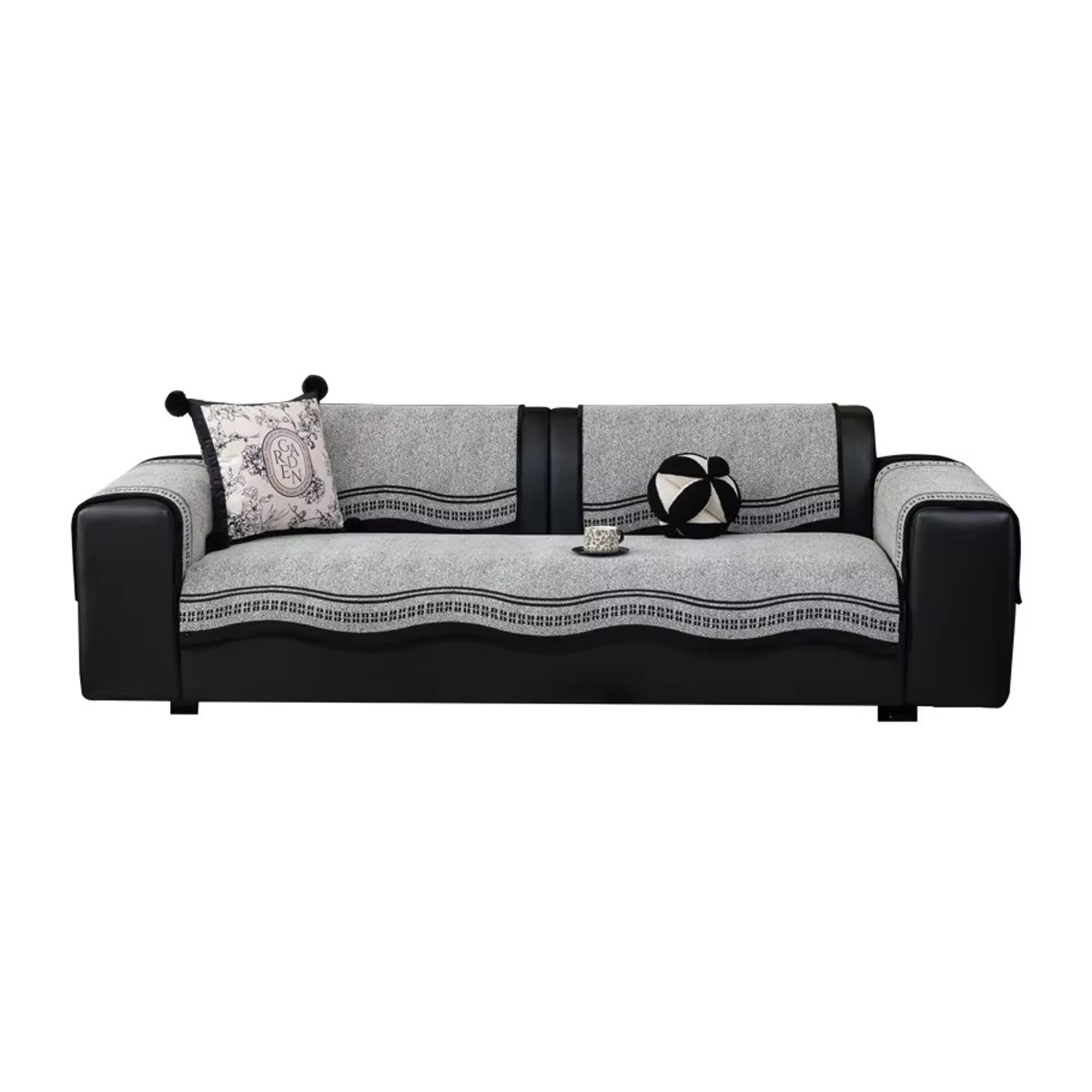 Luxus Chenille Sofa Kissenbezug von Jingyan Xijie in Grau, rutschfest und universell für alle Jahreszeiten - Bild 3