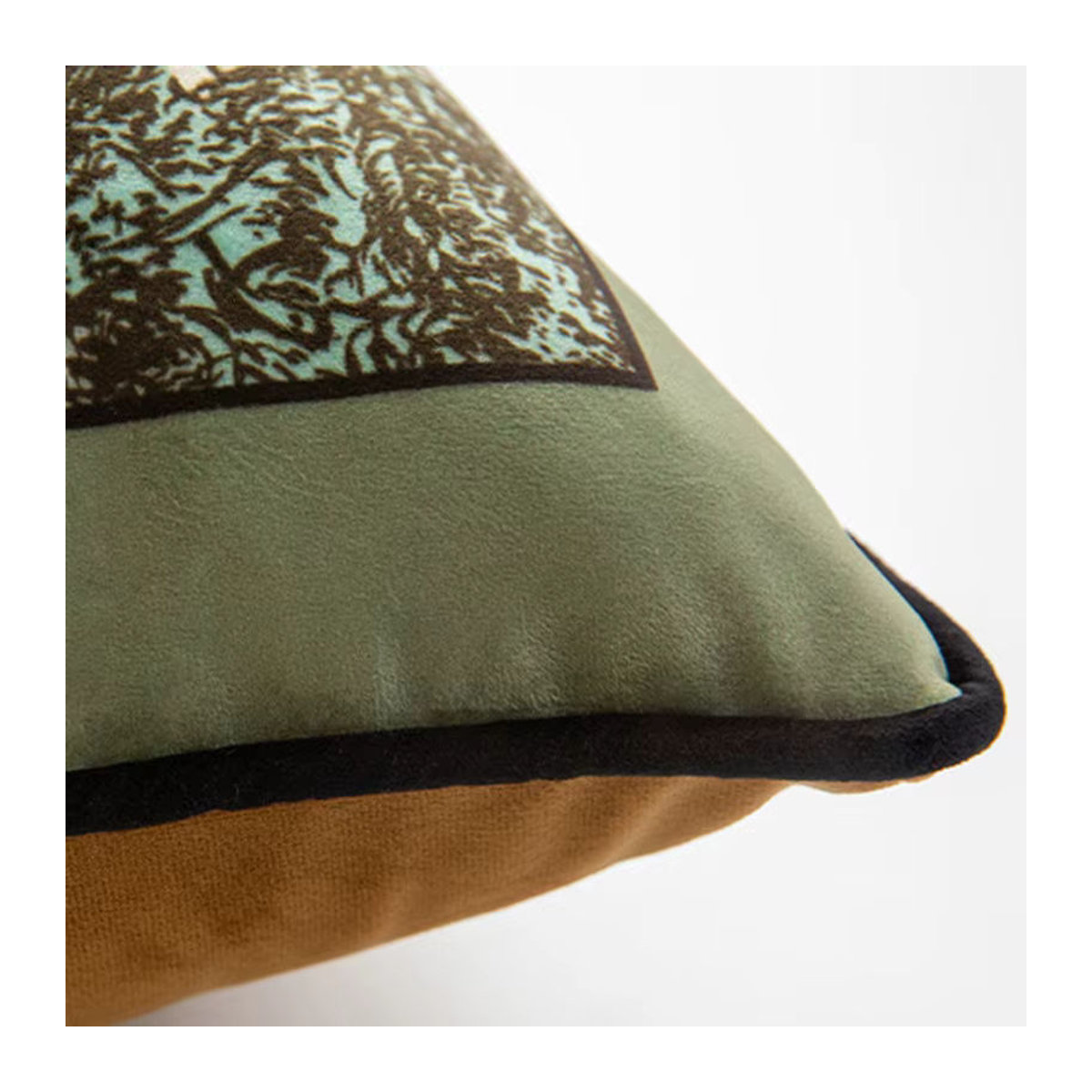 Luxus Kissenbezug Green Jungle Wild Life in Velvet Leopard Design, Farbe Shell Light - Bild 5