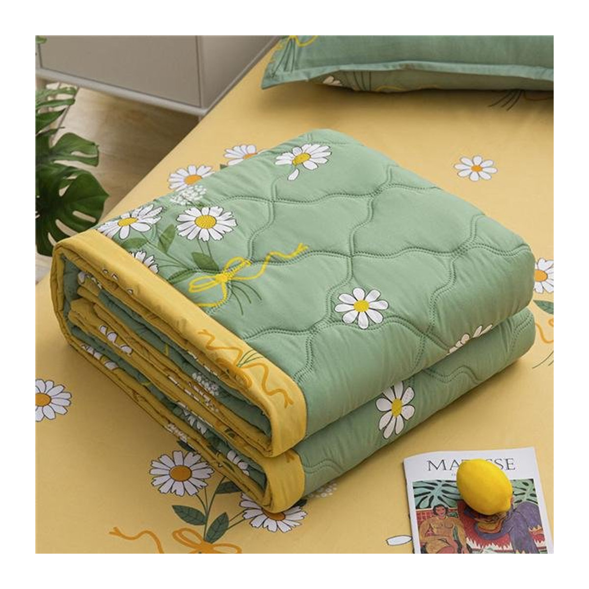 Luxus Patchwork Tagesdecke aus Baumwolle von Big C Home Decor in Grün, B/T: 200 x 230 cm - Bild 1